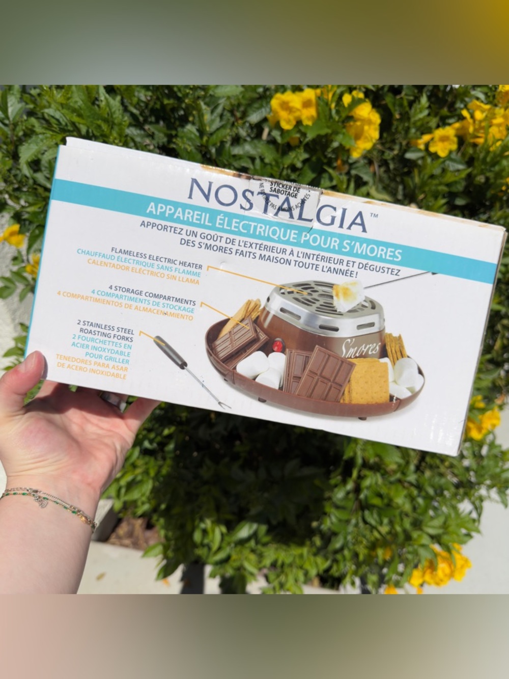NEW Nostalgia Electric S'mores Maker - Brown & Silver